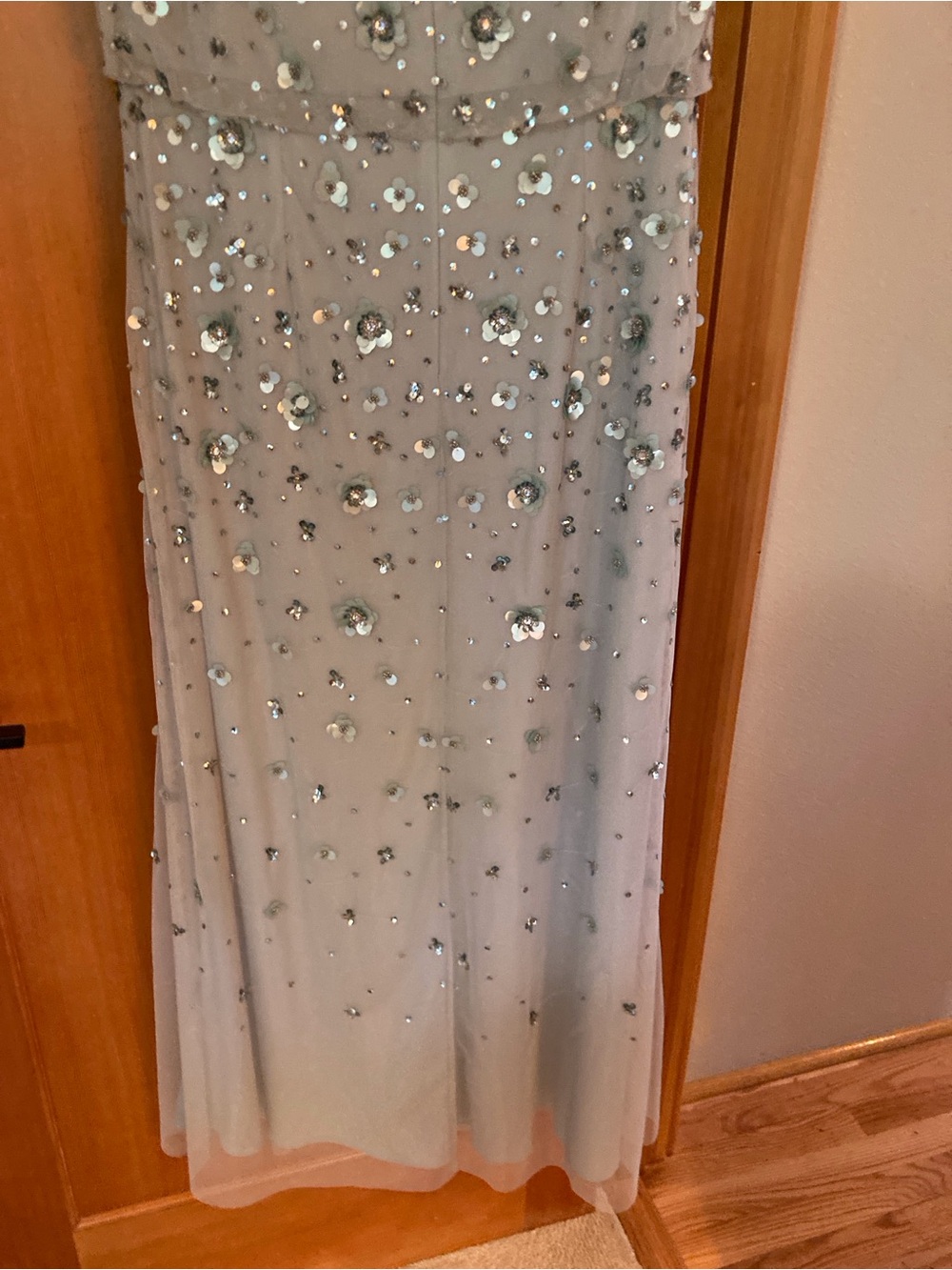 Adrianna Papell Mother of the Bride Sequin Floral Appliqué Gown 10P - Picture 6 of 8